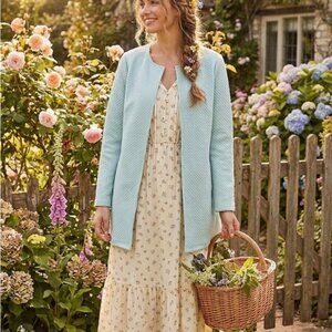 Vila Long Open Knit Shacket Cottagecore - Size M